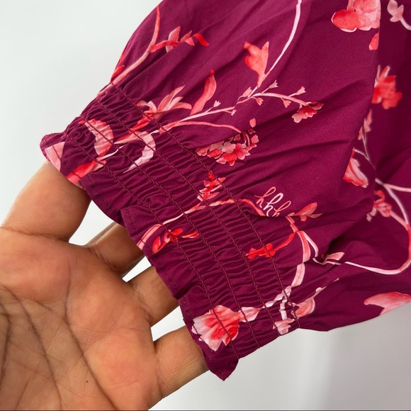 NWT Hill House Caroline Nap Dress Burgundy Botanical Poplin S - Picture 9 of 10